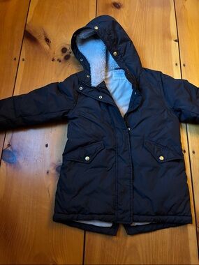 CREWCUTS M (8-9) Girls Black Puffer Jacket with PrimaLoft Hooded Snaps